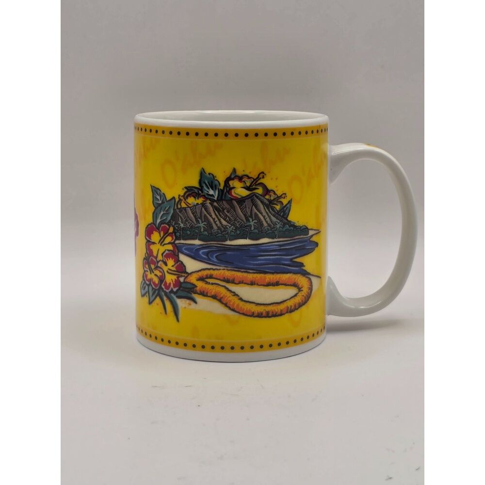 Hilo Hattie Mug 2002 O'ahu Hawaii Hibiscus Coffee Ceramic Mug Vintage